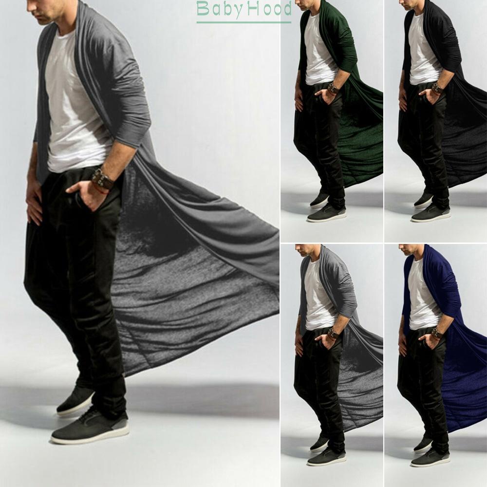Full Length Mens Baggy Casual Coat Cape Loose Long Cardigan Cloak Tops Outwear#BBHOOD