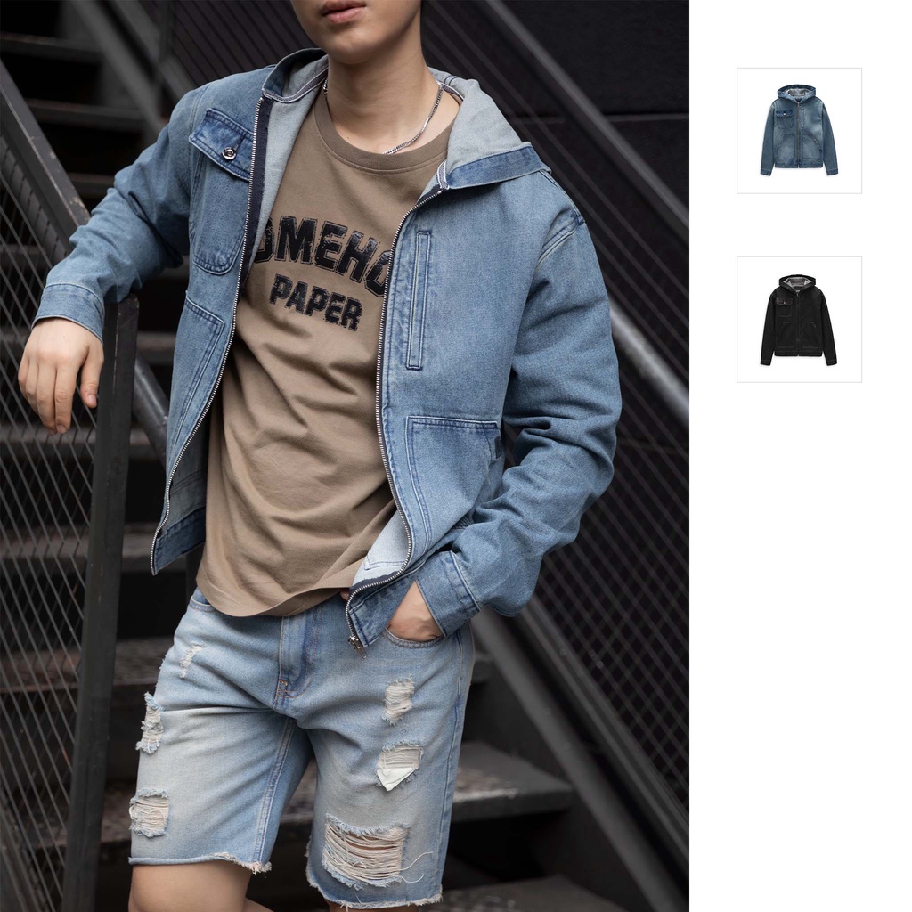 Áo Khoác Nam Hoodie Jean Extra, Chất Denim Thoải Mái, AK0006, SOMEHOW