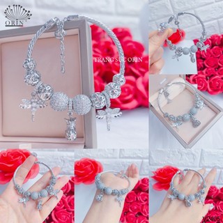 Vòng tay nữ, vòng charm bạc chuồn chuồn đính đá cao cấp Orin V2405