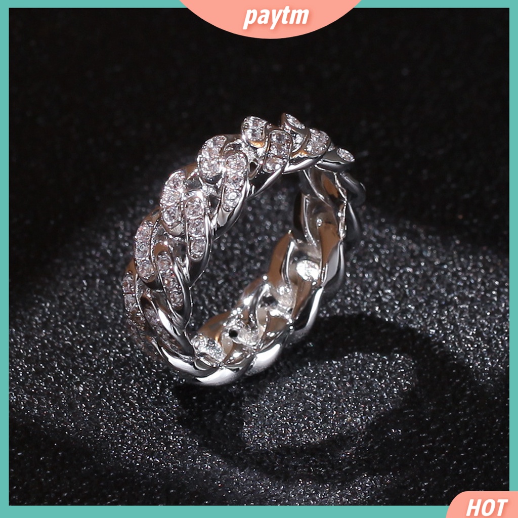 Nhẫn hợp kim đính đá zircon kiểu xoắn thời trang độc đáo