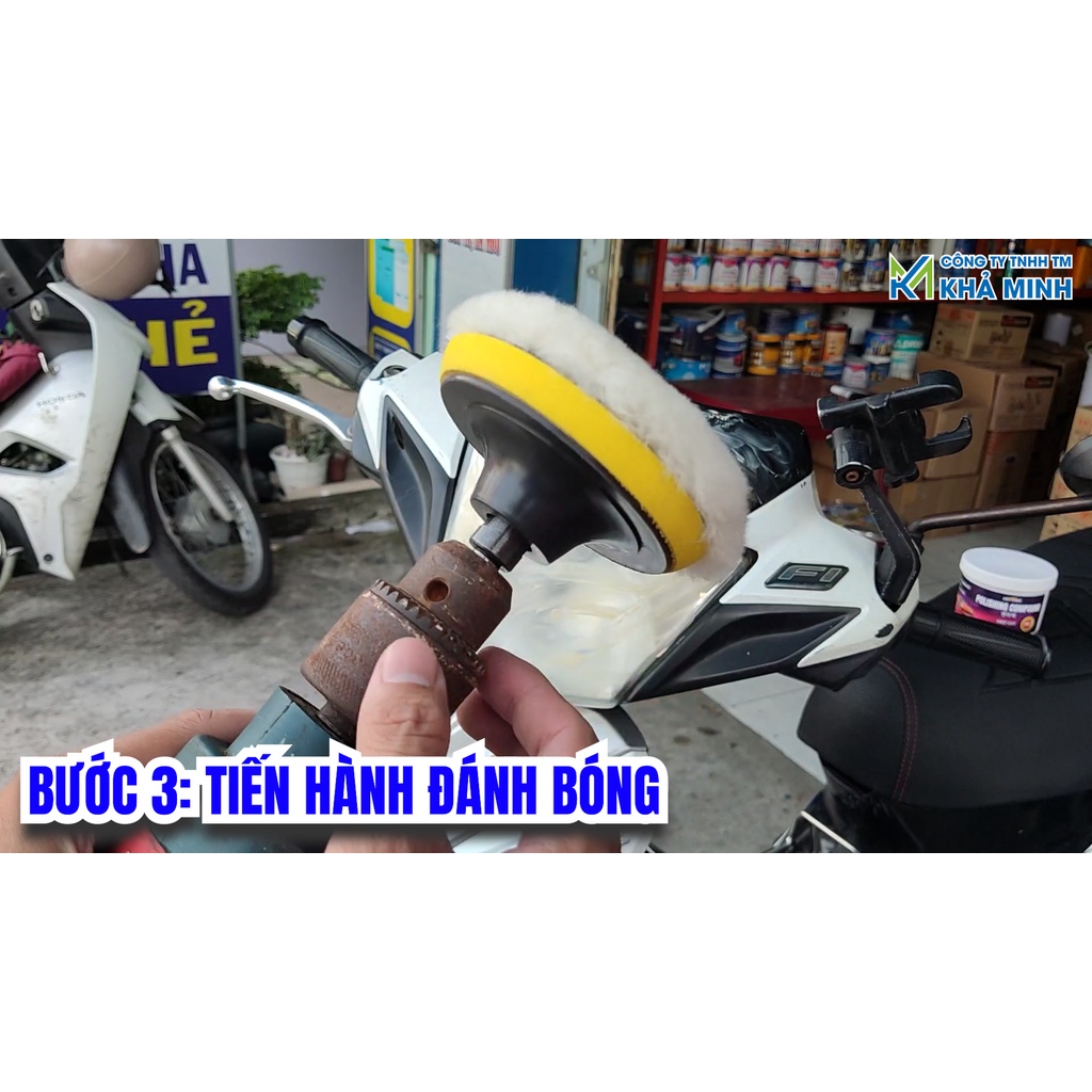 Xi đánh bóng bước 1 dùng cho ô tô, xe máy thương hiệu Hàn Quốc LioStar xóa mờ vết xước, lấy lại độ sáng bóng