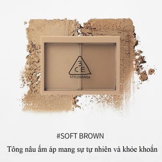 Phấn tạo khối 3ce contour shading 8.5g soft brown tone nâu