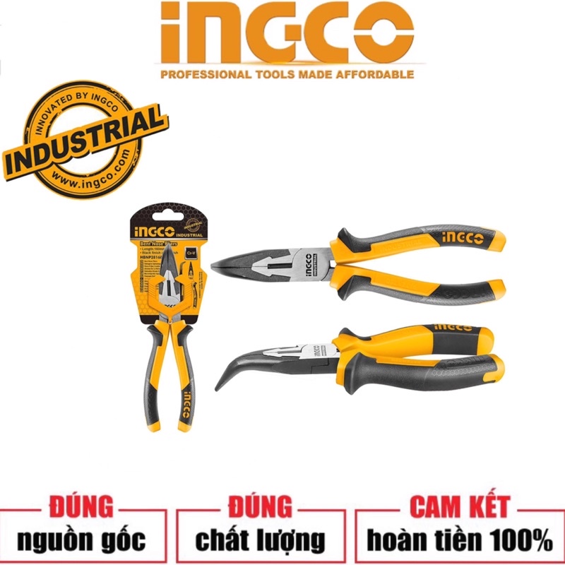 ĐỒ NGHỀ INGCO Kềm mũi cong 6"/160mm HBNP08168 (Cam kết Chính Hãng 100%