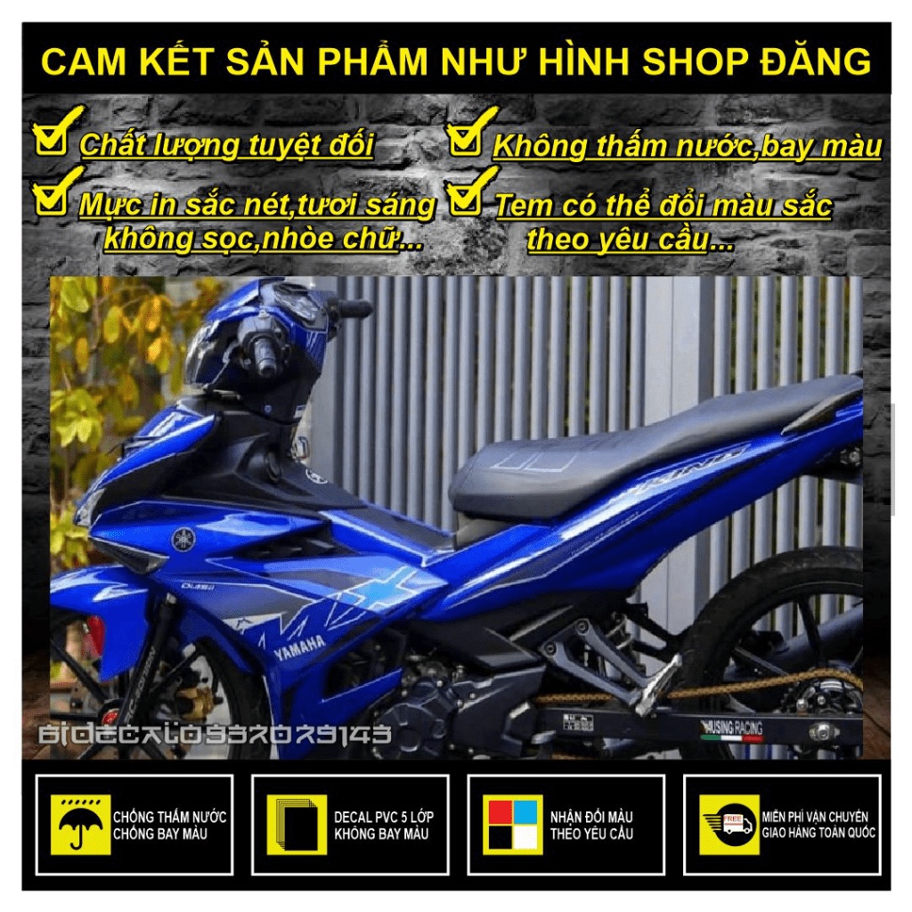 TEM RỜI EXCITER 150 MX KING DÁN XE XANH - 