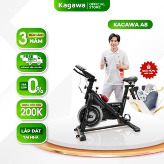 Xe đạp tập thể dục trong nhà Kagawa A8 khung sườn thép không rỉ cao cấp, tặng 5 quà tặng hot