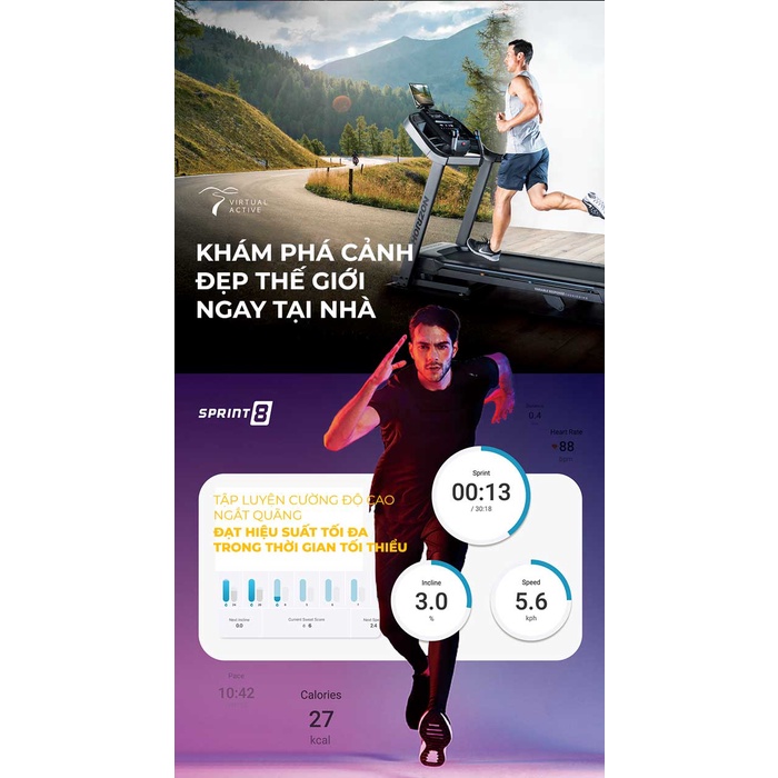 Máy chạy bộ điện Mỹ Horizon 7.0AT-24