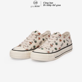 [Mã WABRMH99 giảm 12% đơn 99K] Giày Bata Nữ giayBOM Vải Canvas Họa Kwas Siêu Xinh B743