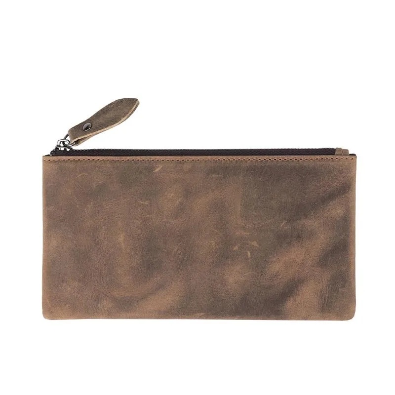 Ví Da Bò Thật Siêu Mỏng Dáng Dài Phong Cách Vintage tp314 Cho Nam