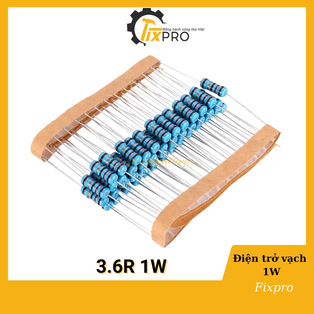 Điện trở 1W 7.5R - 750K 1% chân đồng túi 10 con