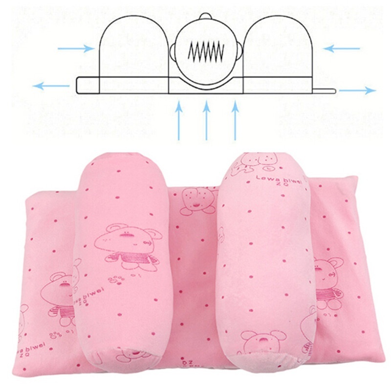Gối Ngủ Cotton Định Hình Bảo Vệ Đầu Cho Bé Sơ Sinh