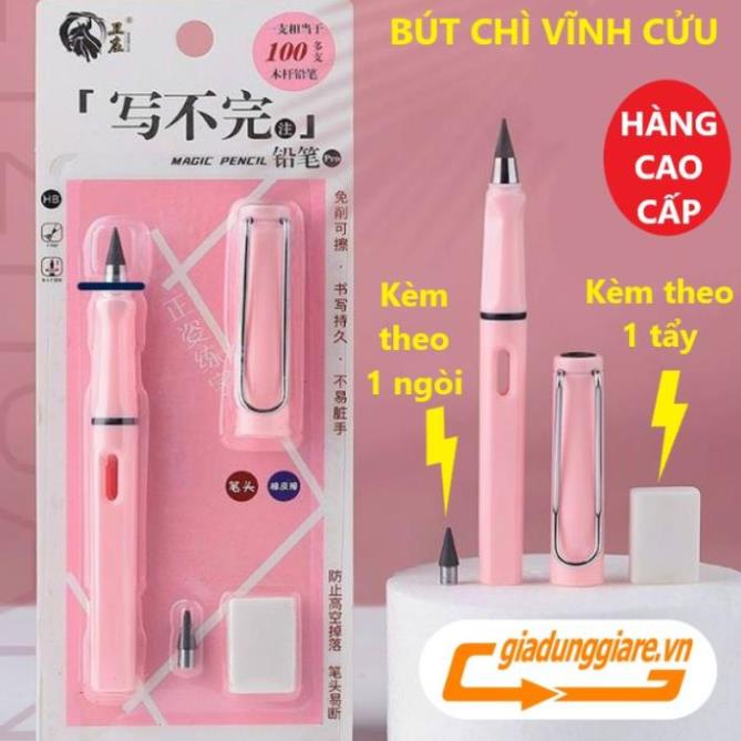 Bút chì VĨNH CỬU (Hàng có vỉ kèm tẩy kèm thêm 1 ngòi) Viết chì không lem bẩn không cần chuốt - Gia dụng Phước Hòa