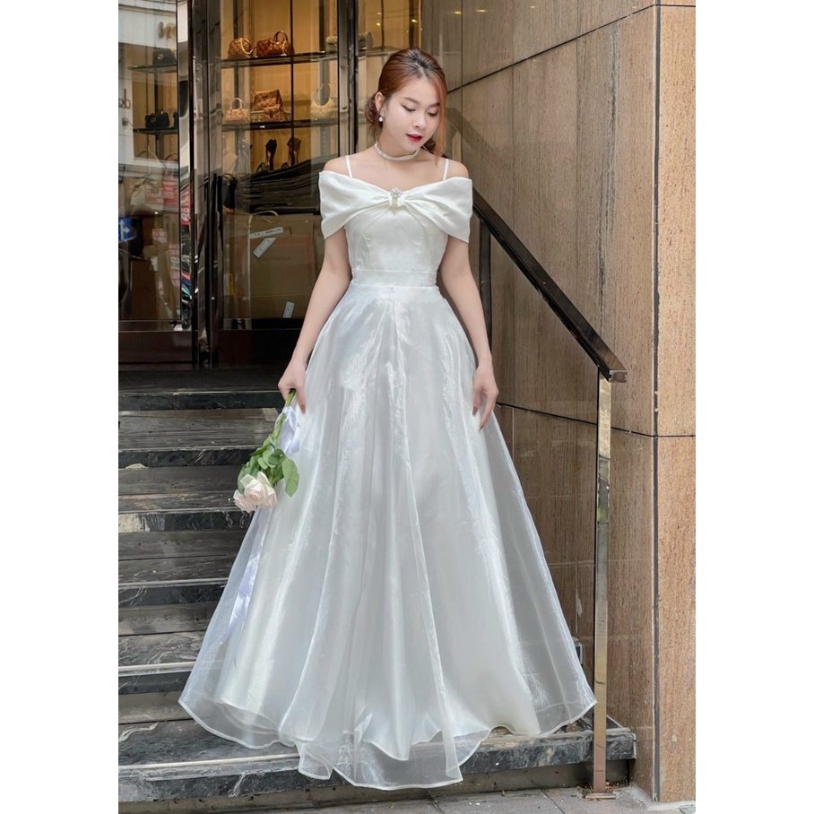 Đầm maxi cô dâu đi tiệc cưới siêu sang - Mua váy dạ hội dáng dài đẹp