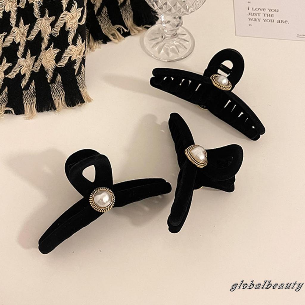 Kẹp Tóc Càng Cua Đính Ngọc Trai Phong Cách Vintage Cho Nữ