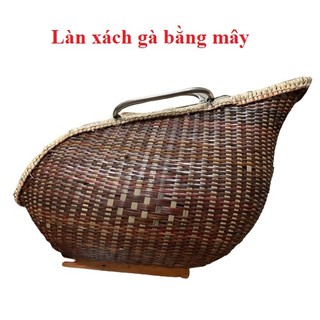 Làn giỏ mây xách gà chọi gà nòi Làn Mây Tre quai cầm bằng Inox 304