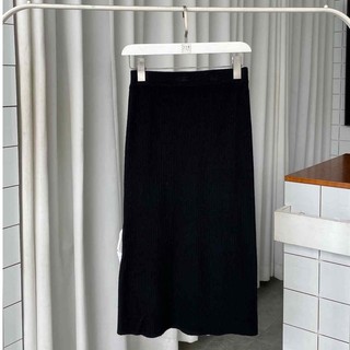 Chân váy maxi thun len xẻ hông - V745