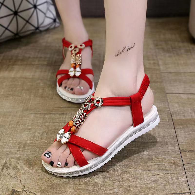 Giày Sandal Đế Bằng Phong Cách Bohemian Thời Trang Cho Nữ