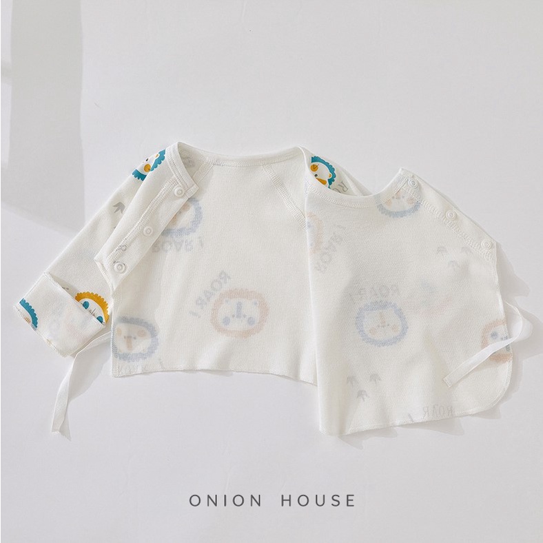 Áo sơ sinh họa tiết cotton tự nhiên bé trai bé gái - cáo