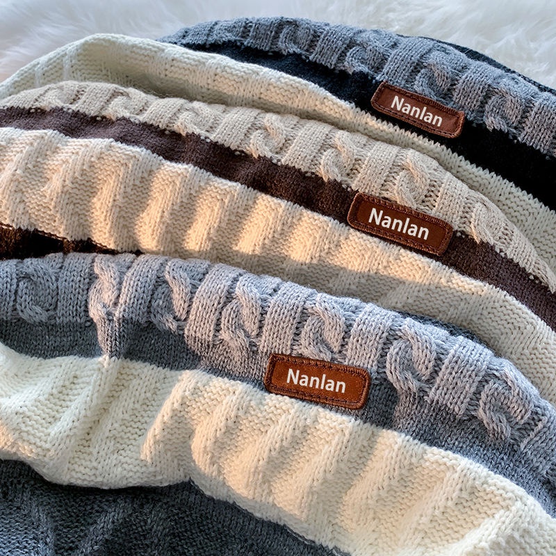 Áo Sweater Cổ Tròn Kẻ Sọc Màu Sắc Tương Phản Thời Trang Thu Đông Cho Nam Và Nữ