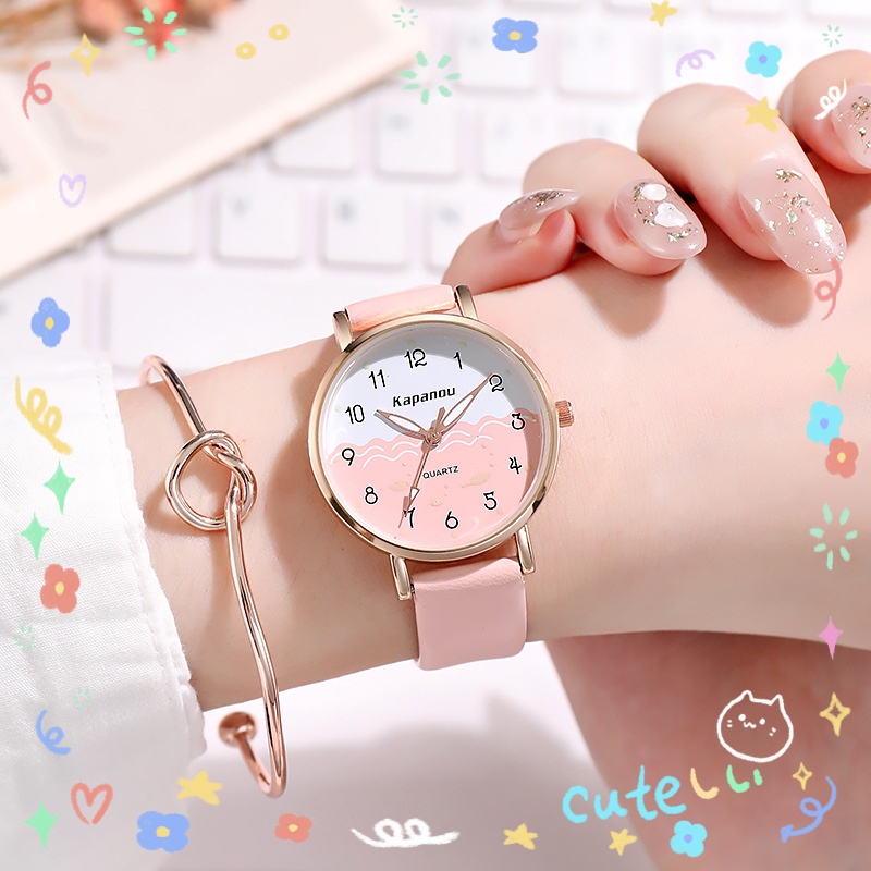 Đồng Hồ Đeo Tay Phát Quang Chống Nước Thời Trang Hàn Quốc Đơn Giản Dễ Thương Dành Cho Học Sinh Trung Học Nữ Và Nam