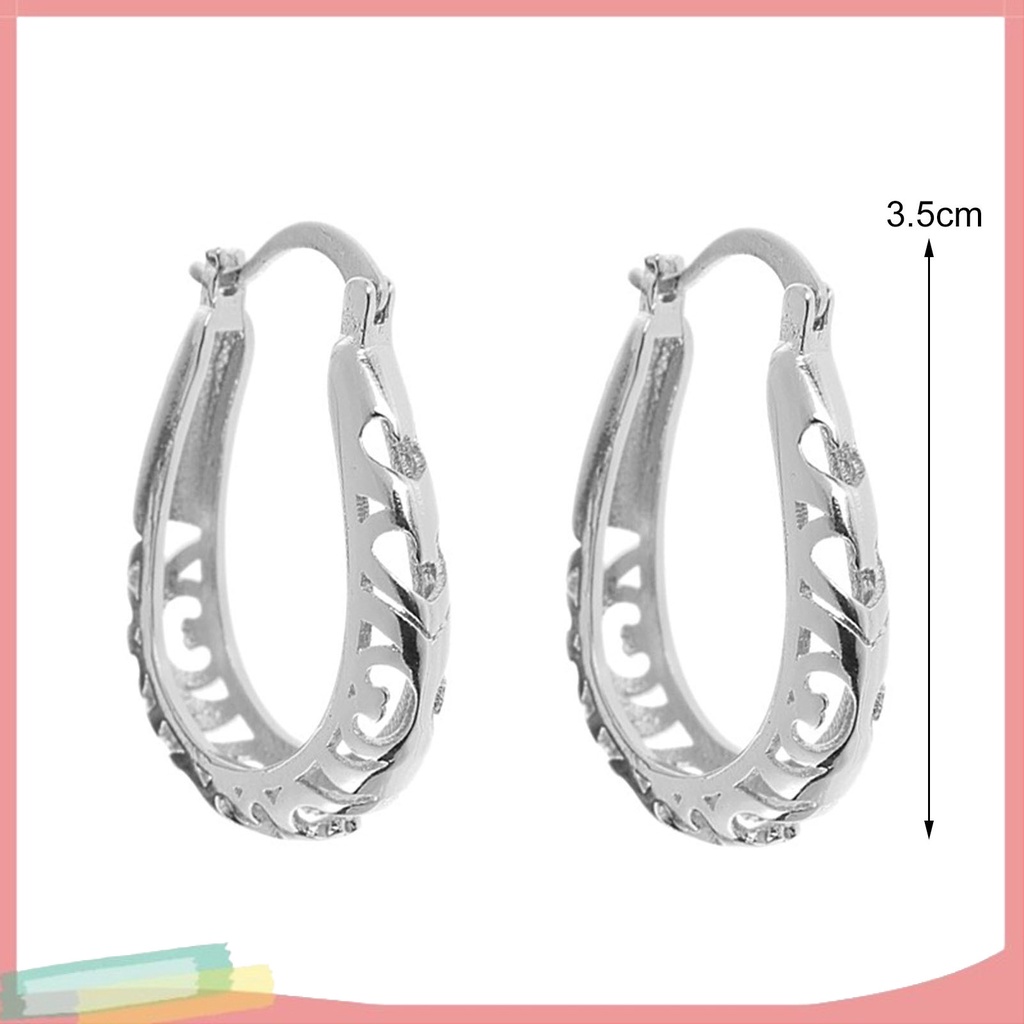 1 đôi khuyên tai hình tròn phối hoa rỗng thời trang cho nữ