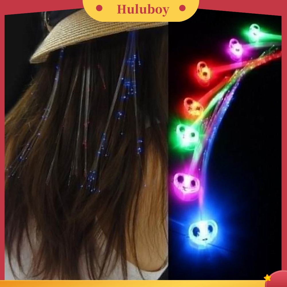 Huluboy| Kẹp tóc dạng dây đèn LED sợi quang trang trí tiệc Halloween
