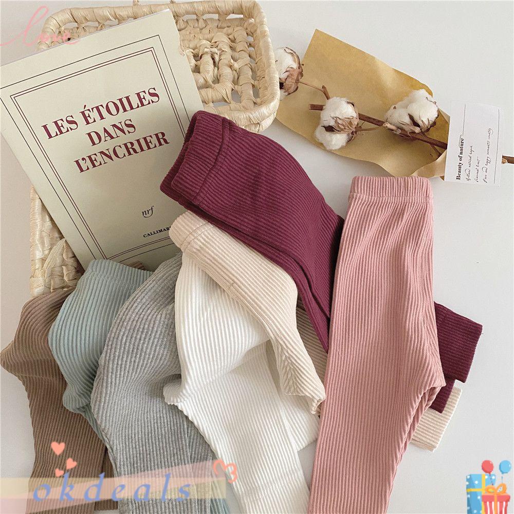 Quần Legging Họa Tiết Kẻ Sọc Đơn Giản Thời Trang Mùa Thu Mới Cho Bé