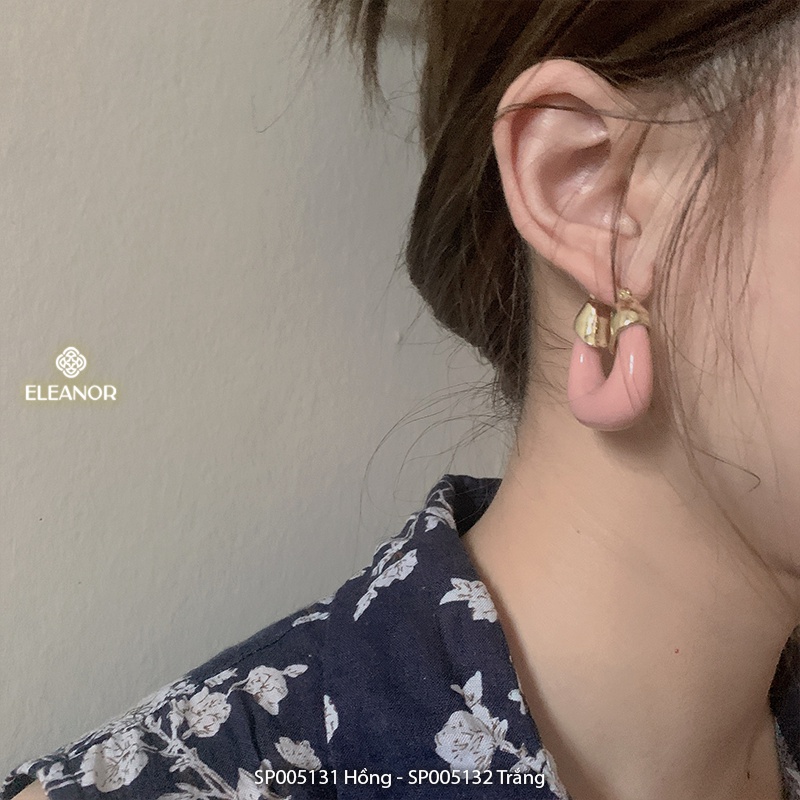 Bông tai nữ Eleanor Accessories thiết kế chữ U viền trơn phụ kiện trang sức 5131