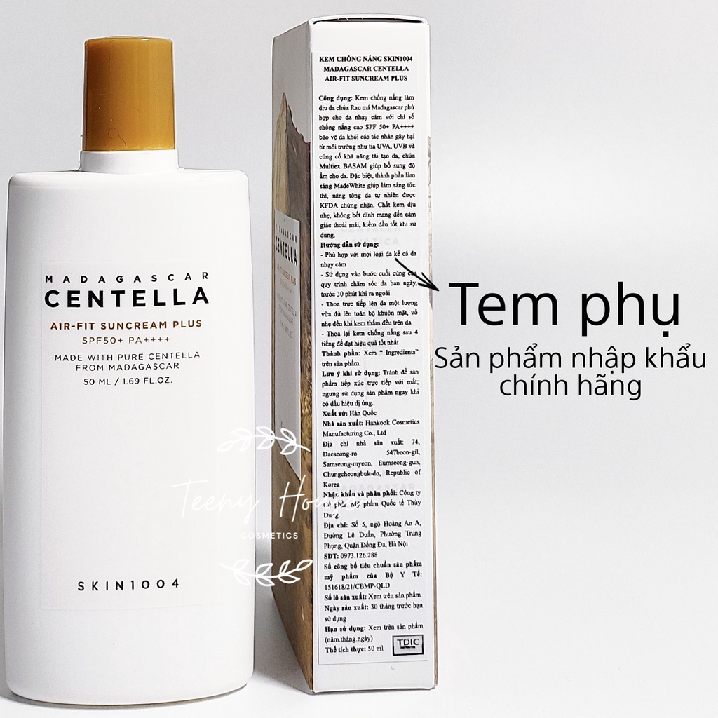 Các dòng kem chống nắng rau má Skin 1004