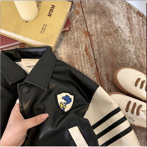 Áo Khoác Da Dày Dặn Phong Cách Đường Phố Thời Trang Thu Đông 2022 Cho Bé Trai