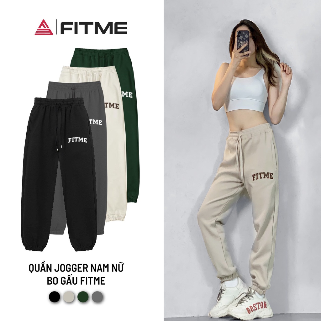 Quần jogger nam nữ bo gấu Fitme chất cotton dày dặn form rộng - phong cách unisex jgob