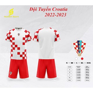 Bộ quần áo bóng đá đội tuyển croatia đỏ áo đá banh thun lạnh