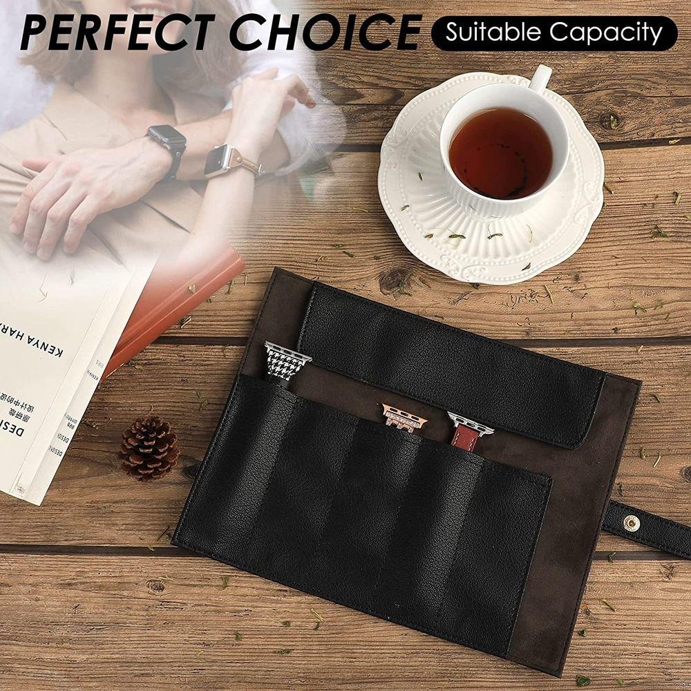 Túi Da PU Cuộn Đựng Đồng Hồ Đeo Tay Chống Thấm Nước Tiện Dụng Ốp