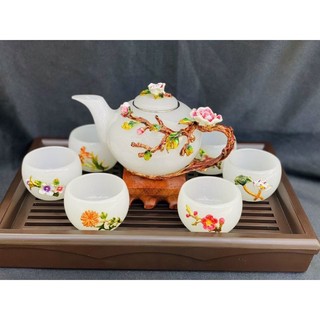 Bộ Ấm Trà Đá Ngọc xanh siêu đẹp