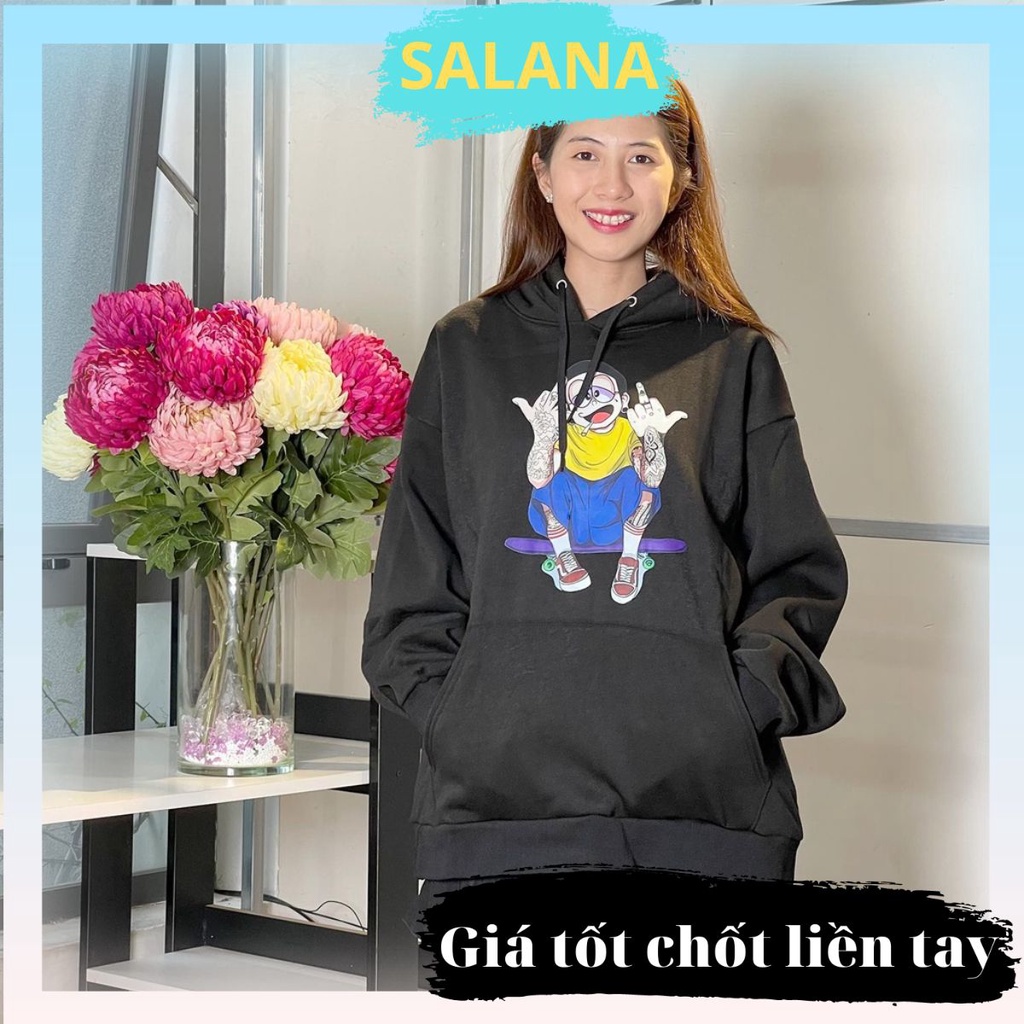 Áo hoodie nam nữ form rộng vải nỉ dày dặn LASANA
