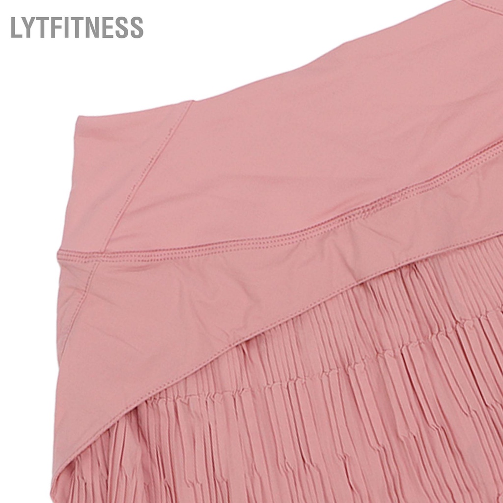 LYTFitness Phụ nữ Quần vợt đùi Rộng Thắt lưng Nhanh chóng Sấy khô Tập thể dục Váy Thể thao Màu hồng