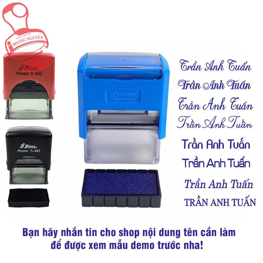 DẤU TÊN + SĐT cỡ 14x38mm
