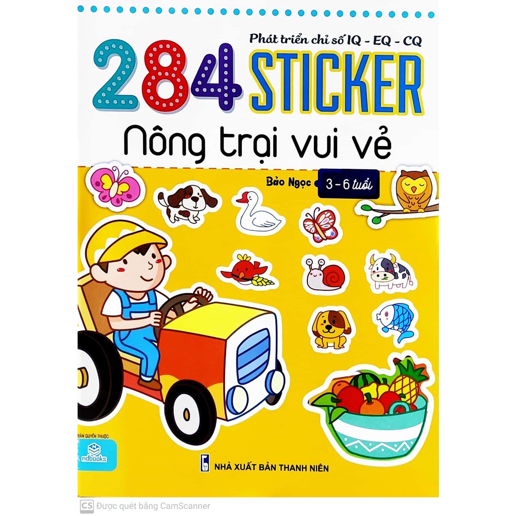 Sách - Phát triển chỉ số IQ-EQ-CQ - 284 sticker nông trại vui vẻ dành cho trẻ từ 3-6 tuổi