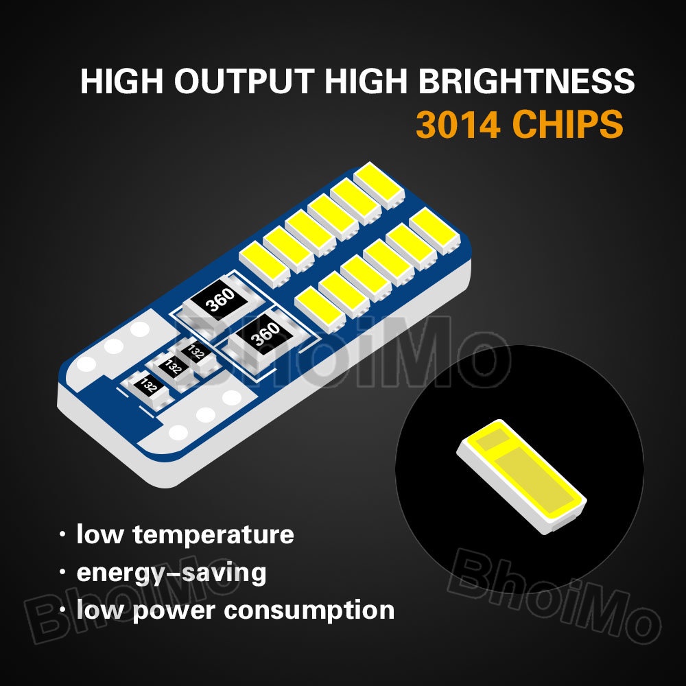 Đèn led siêu sáng T10 W5W 24smd 3014 chất lượng cao cho xe máy/xe hơi