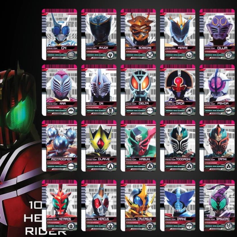 Bộ thẻ bài in sưu tầm Kamen Rider Decade bộ dark rider đọc được trong Diend Driver