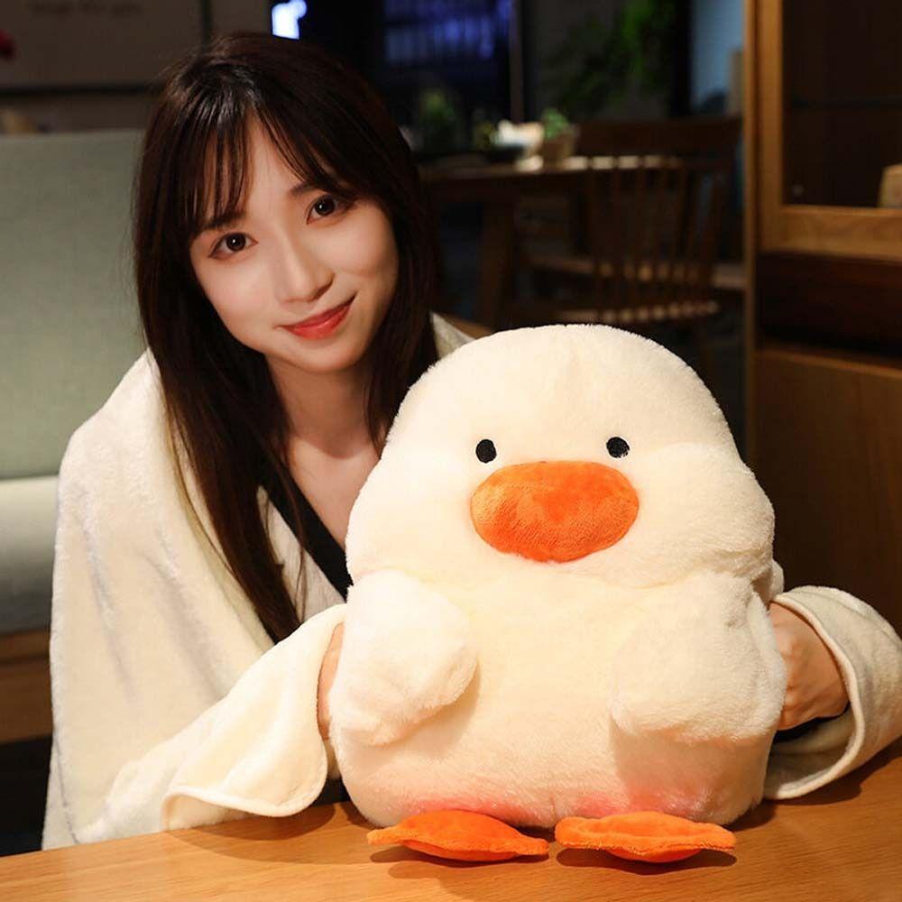 Shanhai Gối Giữ Ấm Tay Hình Vịt Nhồi Bông Dễ Thương
