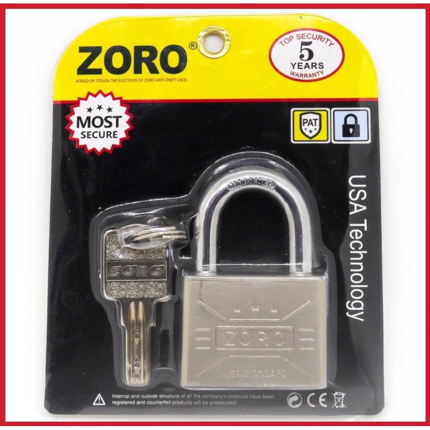Ổ khóa ZORO 5 phân chìa muỗng - ổ khóa cửa bấm không cần chìa chống trộm cao cấp công nghệ mỹ