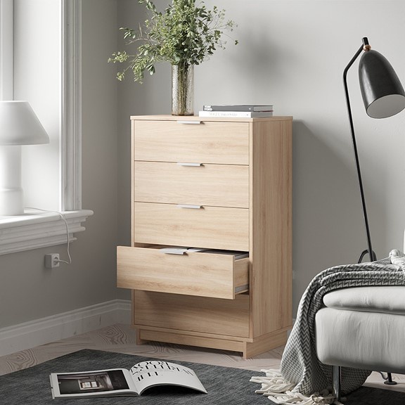 ALTIE, Tủ lưu trữ 5 ngăn kéo Bắc Âu DRA_140, 68x40x111cm, tủ gỗ Scandi Home