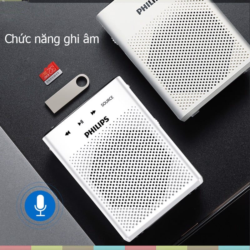 Philips SBM230 - Máy Trợ Giảng Không Dây UHF, Hỗ Trợ Bluetooth, Cổng AUX, Cho Giáo Viên, Bán Hàng