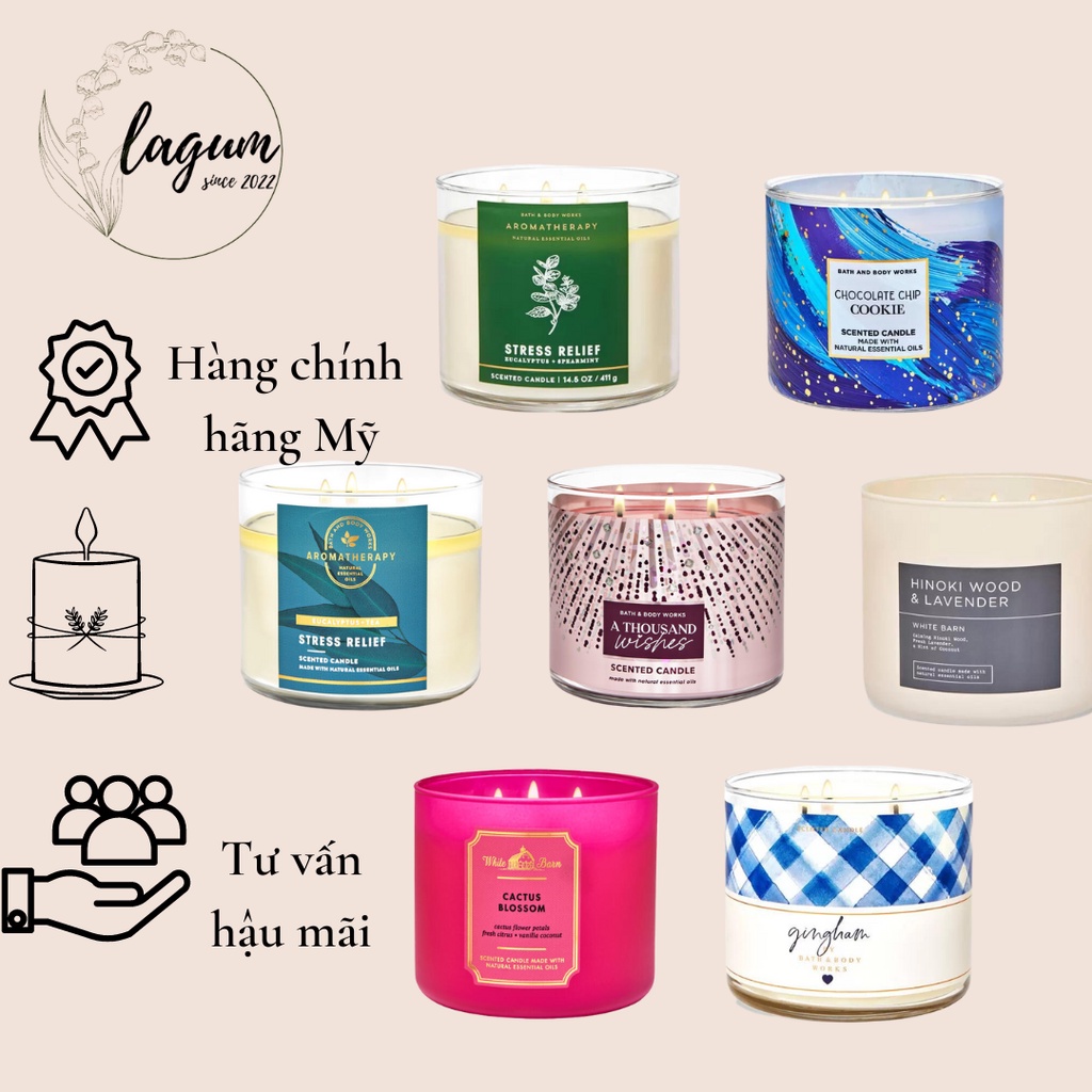 Nến thơm 3 bấc Bath and Bodyworks