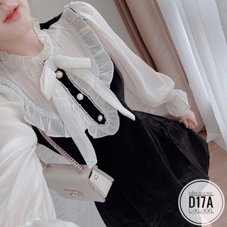 BIGSIZE Đầm nhung tay phối D17A
