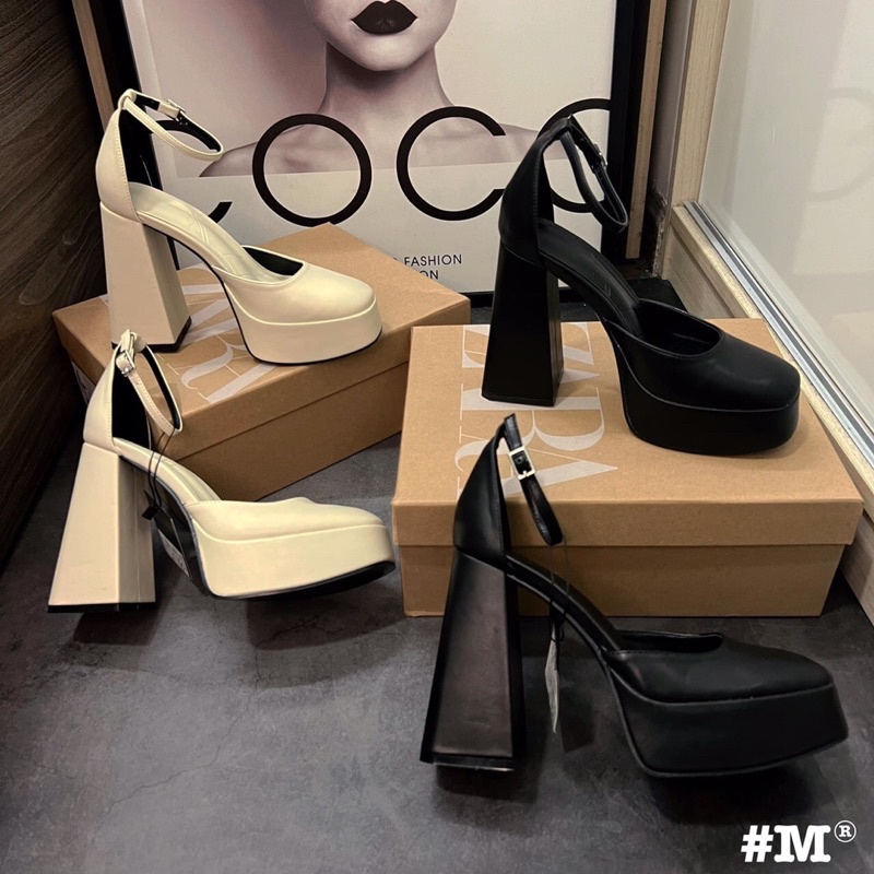 Cao gót Zara cực hot gót trụ to mang chắc chân cao 12p đúp trước 4p Hàng chuẩn Qccc loại 1 (fullbox bill túi)