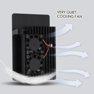Vỏ Nhôm Làm Mát Hai Quạt Cho Raspberry Pi 4 Model B Raspberry Pi 4