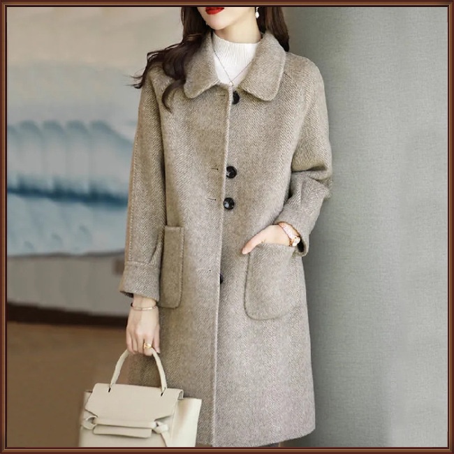 Áo Khoác Len Dày Dặn Tay Dài Màu Sắc Thời Trang Dành Cho Nữ