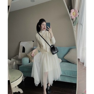 Sét len 3 món áo ba lỗ chân váy xòe