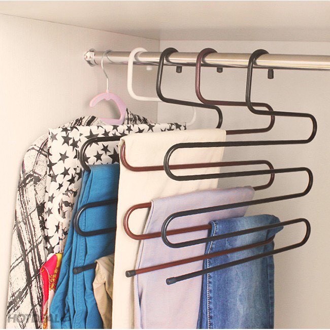 Móc Treo Quần Áo, Treo Khăn Đa Năng 5 Tầng Mẫu Inox Sáng Bóng Thông minh